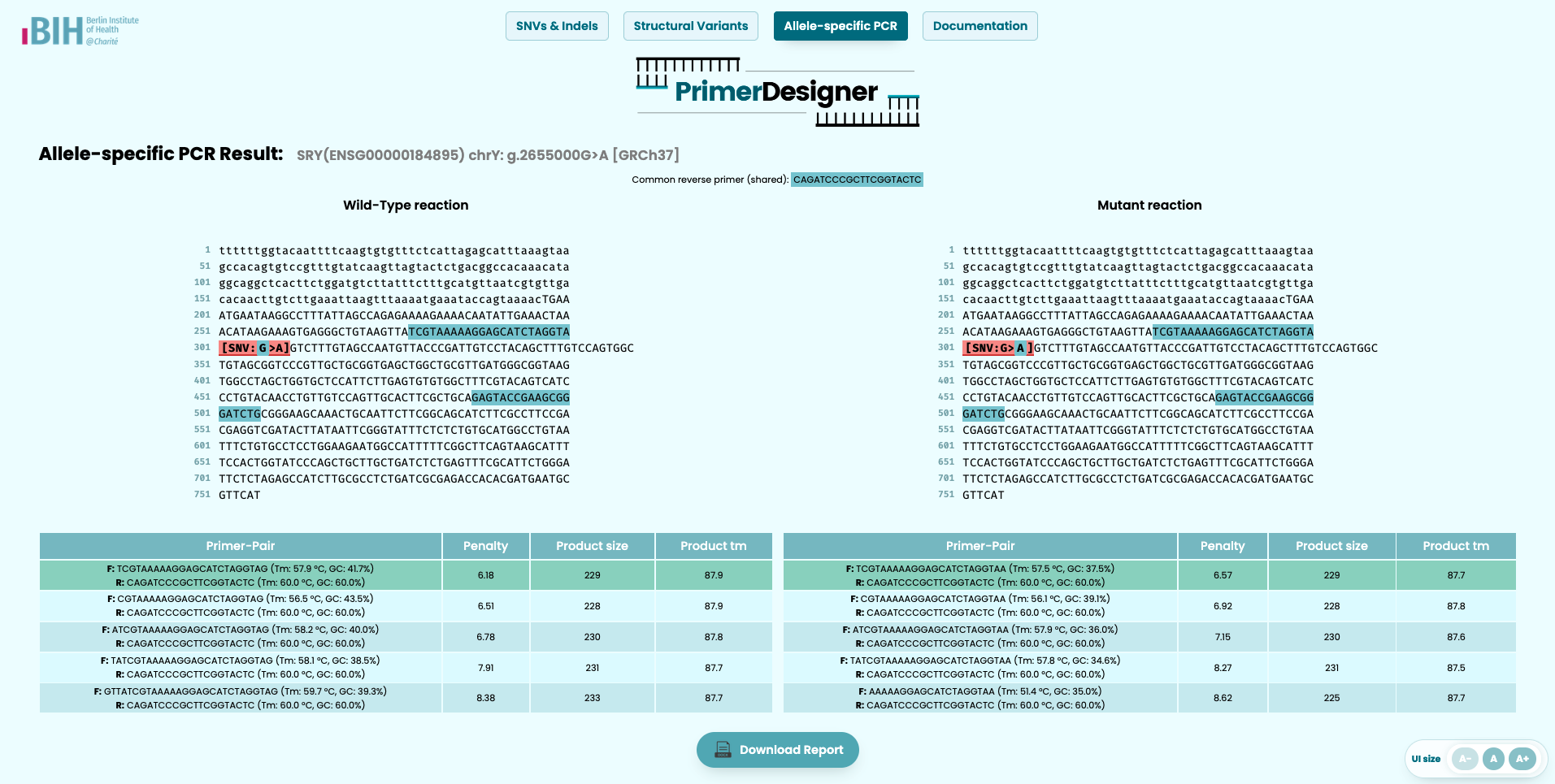AS-PCR results