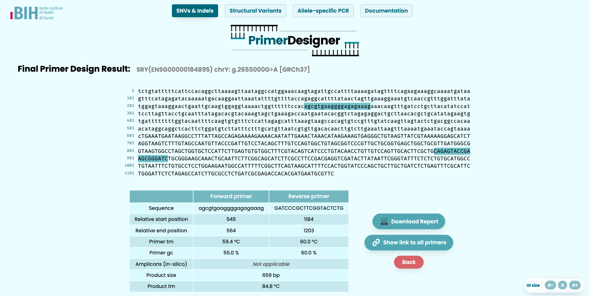 Primer details page